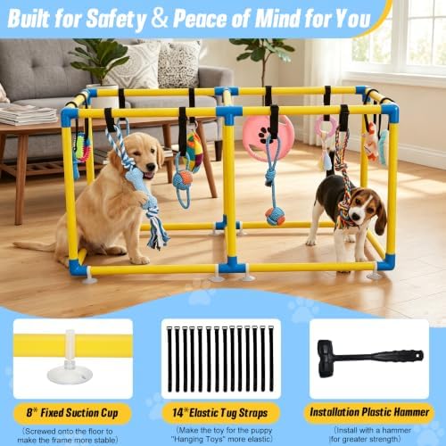 Puppy Play Gym with 12 Hanging Toys (Yollow)
