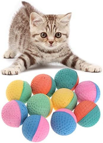 HAPIPET Tanqifo Foam/Sponge/Latex Ball Cat Toy - Best Interactive Dog & Cat Toys - 10 Pcs