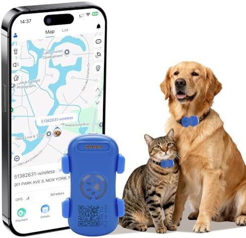 Pet GPS Tracker for Dogs & Cats |Real-Time Location | Subscription Required | Geo-Fence, 180 Day Activity History, Smart Alerts, IP67 Waterproof