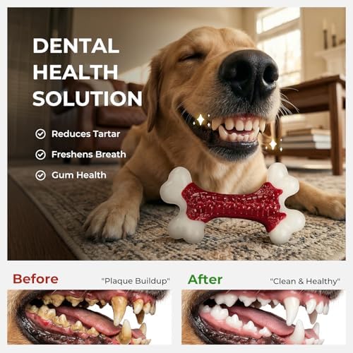 Kseroo Tough Dog Chew Toy for Aggressive Chewers 20-90lbs, Beef Flavor