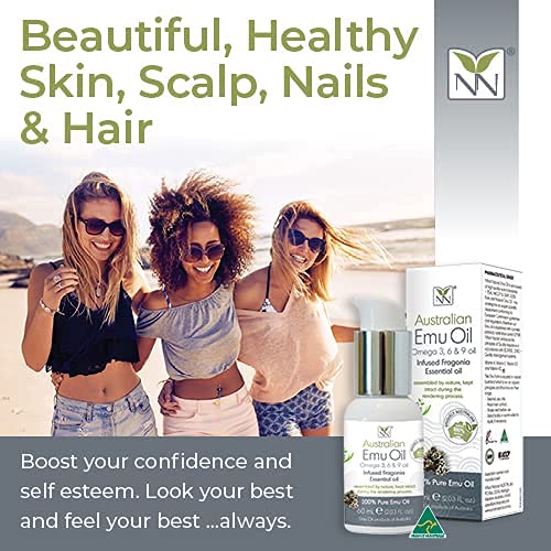 Y Not Natural Pure Emu Oil - Organic Moisture for Face, Body, Hair, Scalp & Nails - Rich in Omega 3-6-9, Vitamins & Essential Minerals - Australian Emu Oil (60ml) 2.03 fl oz - Fragonia