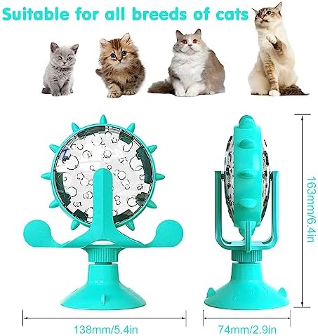 Cat Dog Treat Dispenser Toy - Cat Interactive Feeder (Lake Blue)