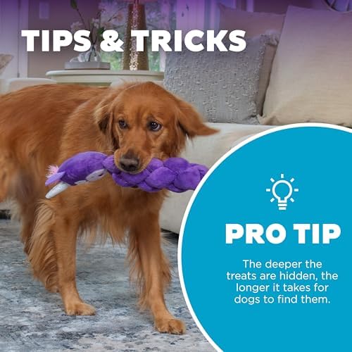 Outward Hound by Nina Ottosson Twistiez Interactive Plush Dog Treat Puzzle, Unicorn, Purple