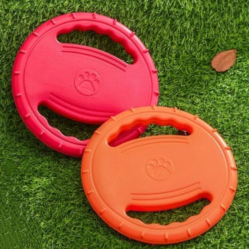 Dog Soft Flying Discs Interactive Training Toy (Magenta)