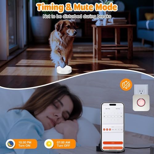 WiFi Dog Door Bell for Potty Training to Go Outside, Smart Doggie Door Bell for Dog, Wireless Doggy Doorbell with Phone App