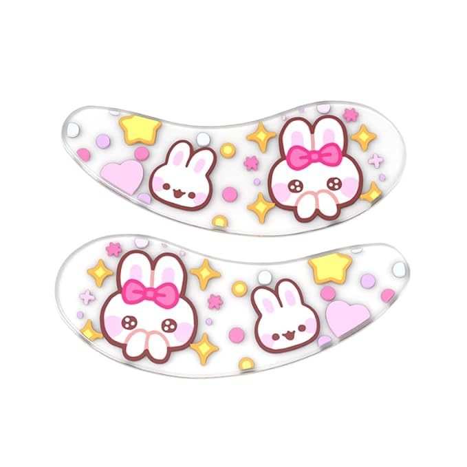 BlackWings 6 Pairs Silicone Eye Patches with Self-Adhesive Design - Cute Bear & Rabbit Inspired Eye Care Patches (Little Bear Little Rabbit 6pairs)