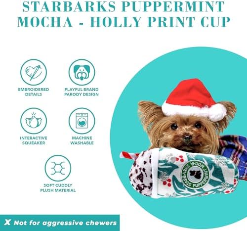 Haute Diggity Dog Starbarks Puppermint Mocha Plush Dog Toy Drink Parody Toy