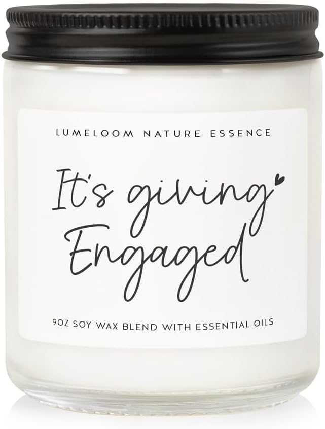 LUMELOOM Engagement Gifts for Couples, Bride Gifts, 9oz Lavender Scented Soy Wax Candle, Best Engaged Candle for Women, Bride to be, Fiance, Bachelorette, Engagement Party Decorations