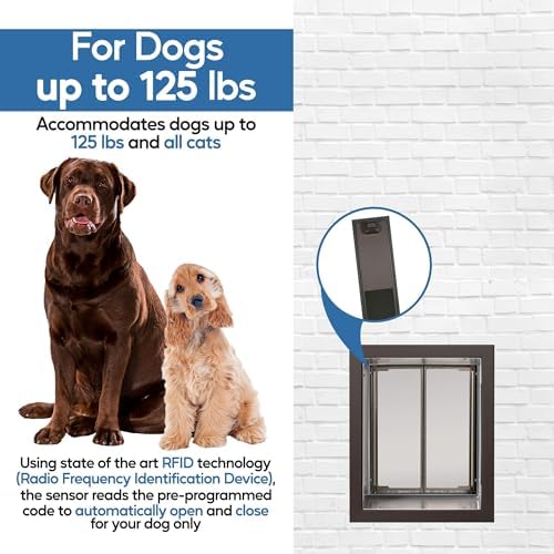PlexiDor Electronic Wall-Mount Pet Door, Bronze, Large, Up to 100 lbs