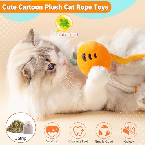 Kingtree Cat Chew Rope Toys, 2PCS Cotton Chew Ropes for Cats Teeth Cleaning