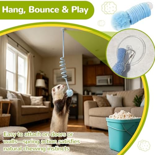 20 Pack Ferret Toys, Ferret Chew Toys, Interactive Toys with Bells
