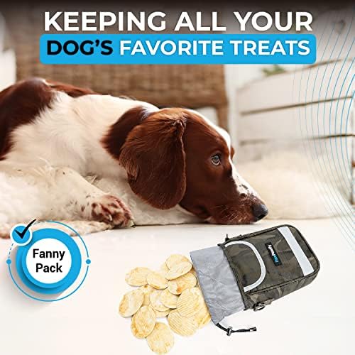 Dog Training Treat Pouch – Treat Bag for Dog Training with Built-in Poop Bag Holder – Waist Dog Training Pouch with Reflective Strips – Fanny Pack for Dog Training