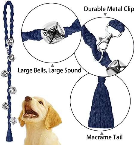 Dog Bells to Go Outside, Potty Training Bell, Handmade, Adjustable | Handmade with Premium Yarn, Twisted Style, Clear Jingle, Dog Potty Bell, Dog Door Bell.