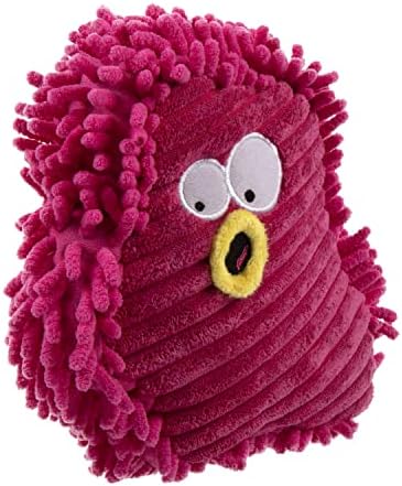goDog PlayClean Germs Squeaky Plush Dog Toy with Odor-Eliminating Essential Oils, Chew Guard Technology - Pink, Small
