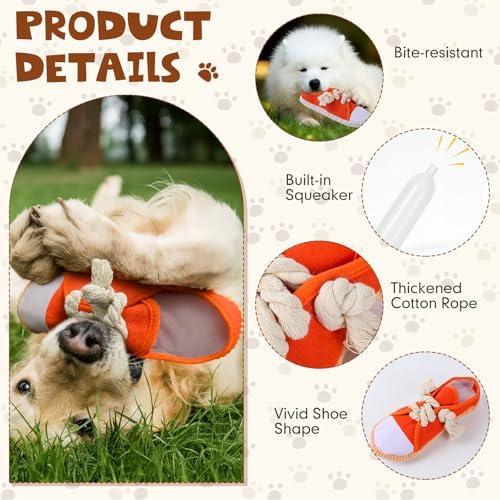 Gemscream 5 Pack Ocean Dog Toys Shoes Plush Rope Interactive Tug