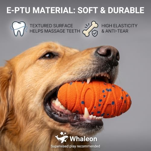 Interactive Dog Ball for Medium & Large Dogs, E-TPU Football Toy