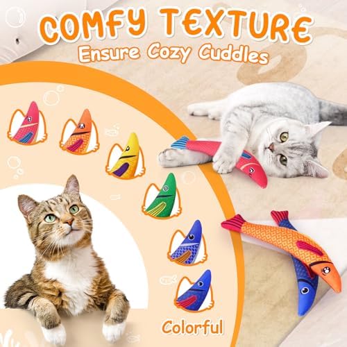 Cat Toys for Indoor Cats, 6 Pack Interactive Catnip Toys for Bored