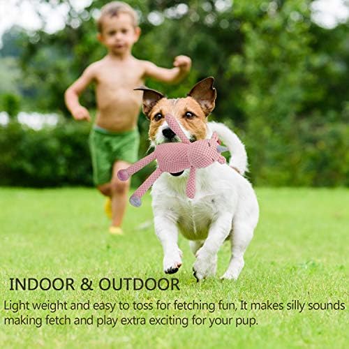 GOOLA Squeaky Dog Toys - Durable Plush Toys with Squeaker & Crinkle Paper,Pink Unicorn Themed Pack for Puppy to Large Dogs