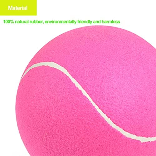 Giant Tennis Ball for Dogs of 2 Pack - 9.5 inch Pink and Blue Large Dog Toy Inflatable Multipurpose Jumbo Tennis Ball Toys for Kids Interactive Play Outside Inside Training