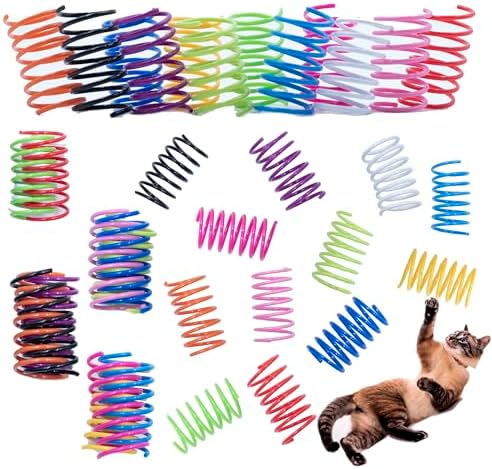 Fashion's Talk 12 Colors Cat Spring Toys Colorful Plastic Springs for Indoor Cats Kittens Interactive Swat, Bite & Hunt Play