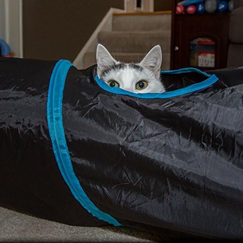 PetLike Cat Tunnel for Indoor Cats Collapsible Pop-up Pet Tube Peek Hole Hideaway Play Toys for Cats with Ball