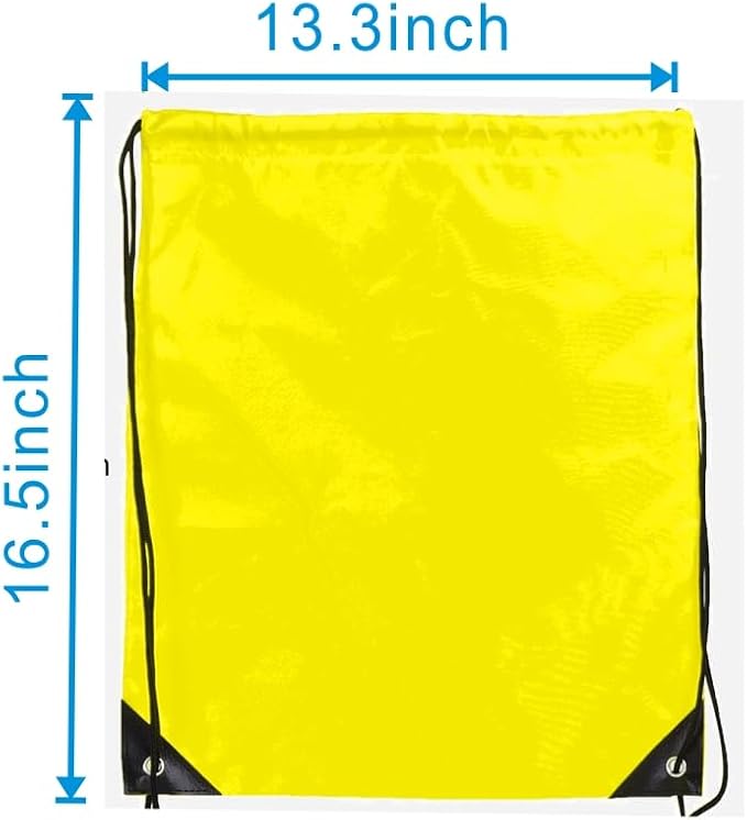 Drawstring Backpack Bulk 50 Packs Draw String Backpack Bags DIY Gym Sports Traveling Trip ride Pedestrianism Yoga Cinch Bag Sackpack Drawstring (yellow)