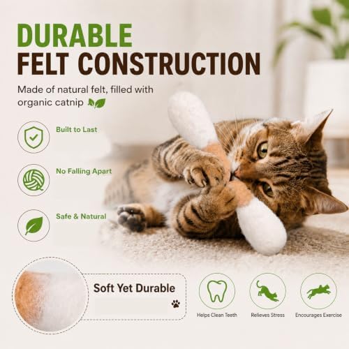 Giant Cotton Swabs Cat Toys with Catnip 1 Pk (XL-Beige*1)