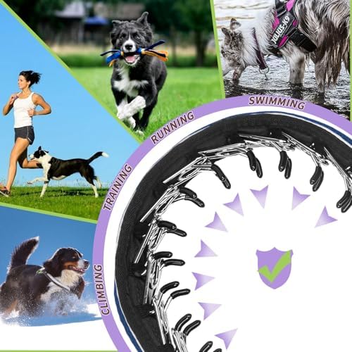 Martingale No Pull Dog Collar for Large Medium Dogs Training Walking, Heavy Duty Nylon Reflective Adjustable Anti Pull Slip Collar with Buckle L Dark Blue