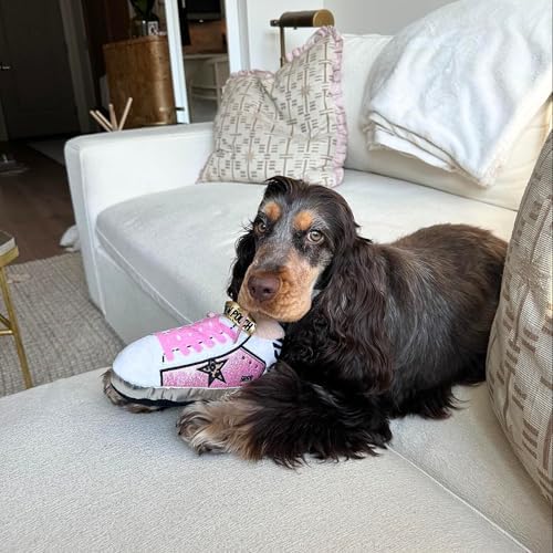 Haute Diggity Dog Golden Pooch Tennis Shoe Plush Dog Toy, Designer Parody