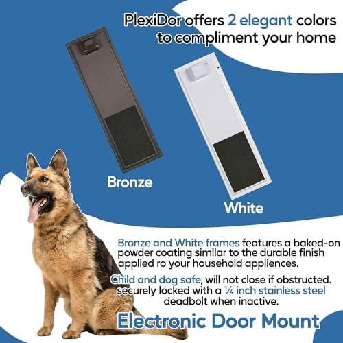 PlexiDor Performance Pet Doors Electronic Dog Door Large Door Mount - White