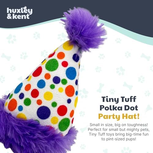 Huxley & Kent Tiny Tuff Plush Dog Toy, Polka Dot