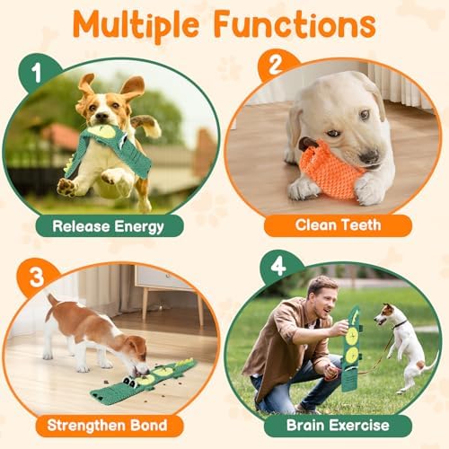 2-Pack Aggressive Chewer Toy, Squeaker & Puzzle, No Stuffing