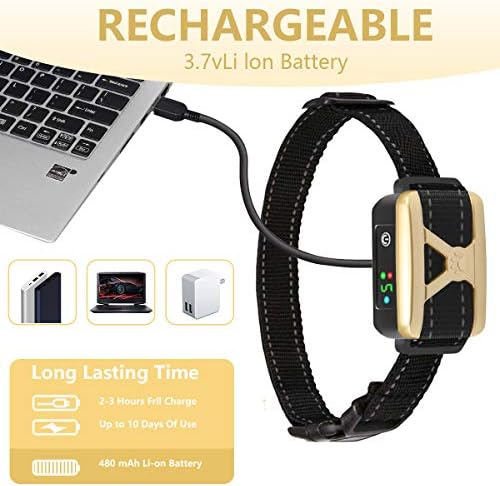 Bark Collar for Small Medium Large Dogs 8-120 Lbs, Rechargeable Shock Anti Bark Collar with Beep Vibration, Smart Triggering Technology, Multiple Sensitivity Levels and Training Modes