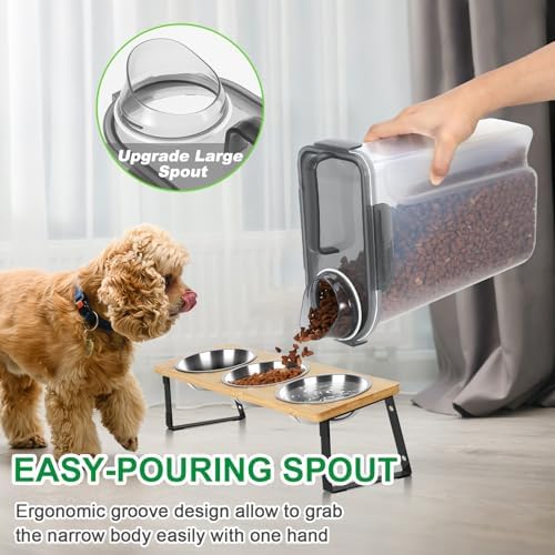 TBMax 5 Lbs Cat Dog Food Storage Container, Secondary Pet Food Storage Container Beyond a Large Dog Food Bin for Daily Use, Easy-Pouring Bird Seed Dispenser, Travel Kibble Holder -Transparent Grey