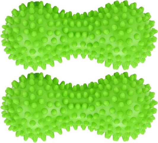Therapist's Choice® Pack of 2 Soft Spiky Massage Peanut Balls, Stress Reflexology, Porcupine Sensory Peanut Ball Set