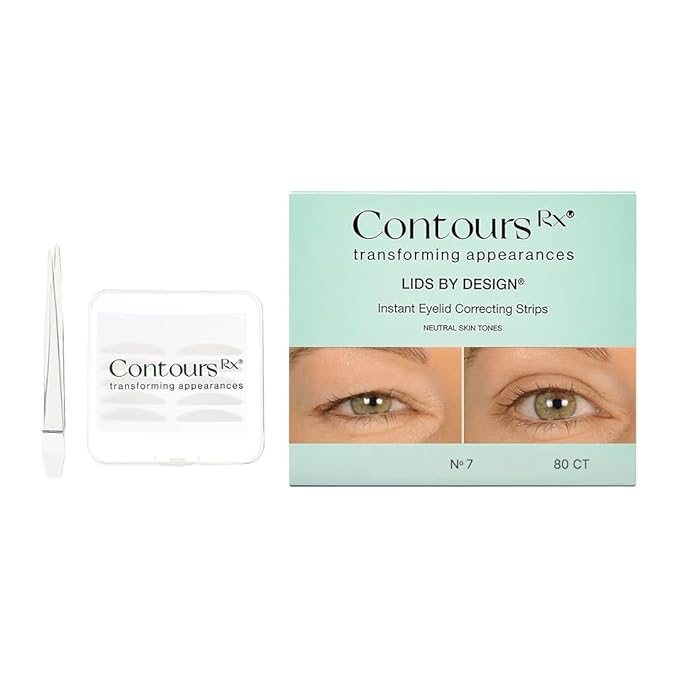 Contours Rx Lids by Design - Non-Surgical & Transparent Eyelid Lift Strips - for a More Youthful-Looking Appearance, Lid Lifting Treatment, Eyelid Tape for Hooded Eyes (7mm)160ct