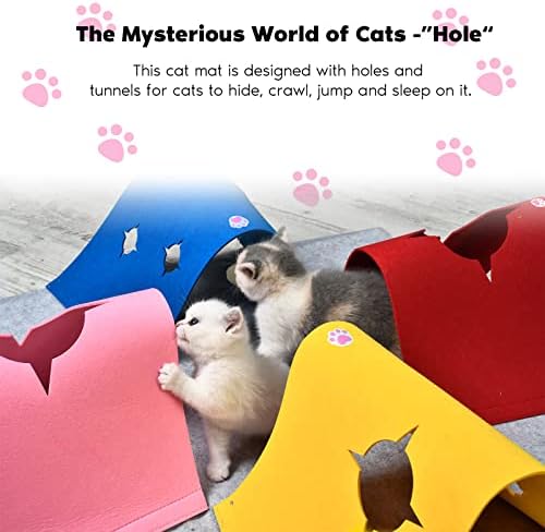 4-Way Cat Tunnels for Indoor Cats, Interactive Toys with Plush Ball