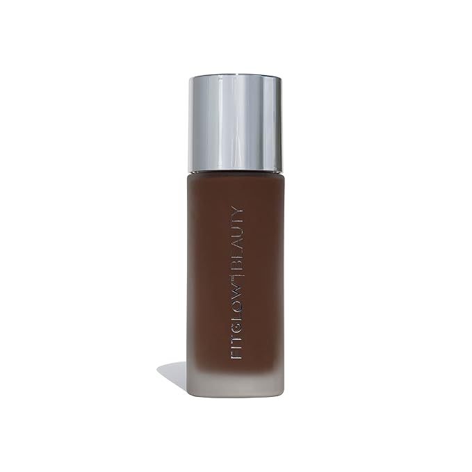 Fitglow Beauty Foundation+ | Vegan Skin-Treating Foundation with Peptides & Plant Collagen | Buildable Medium-Full Coverage, Natural Finish | Hydrating, Anti-Aging, Pore-Friendly | F8-30ml