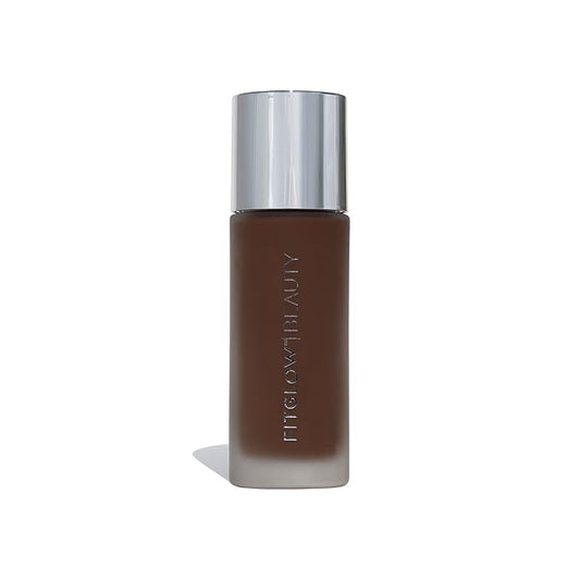Fitglow Beauty Foundation+ | Vegan Skin-Treating Foundation with Peptides & Plant Collagen | Buildable Medium-Full Coverage, Natural Finish | Hydrating, Anti-Aging, Pore-Friendly | F8-30ml