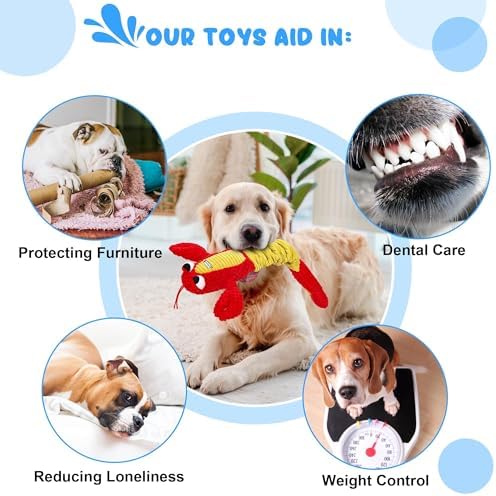 IOKHEIRA Dog Toys for Aggressive Chewers - Christmas Dog Toys Gifts for Large Dogs, Tough Durable Indestructible Dog Toys, Big Dog Chew Toys and Large Breeds, Lamb chop Dog Toy(Red)