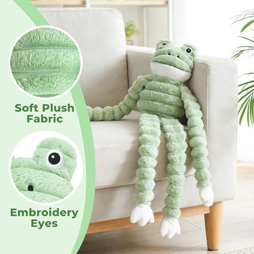 PrimePets 27” Plush Squeaky Dog Toys for Medium Large Dogs, Frog Dog Toy