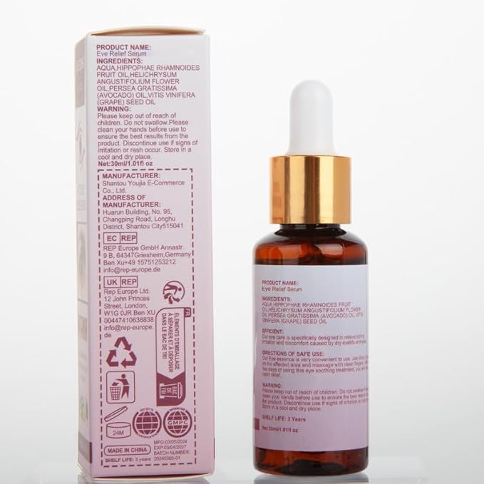 Styes Eye Relief Serum, 2PCS Moisturize Blepharitis & Chalazion Remover, Gentle Under Eyelid Serum For Dark Circles, Puffiness.