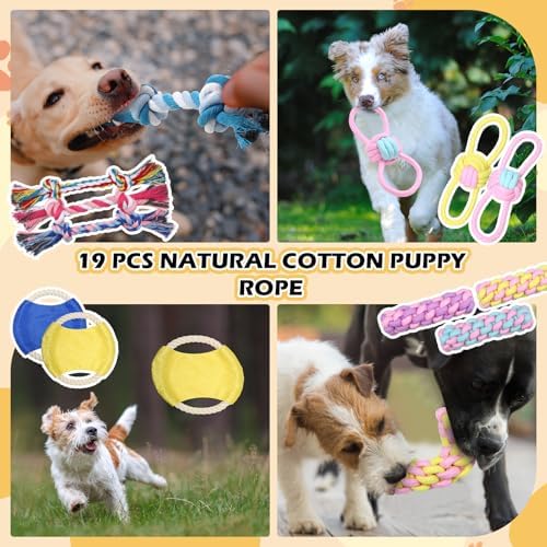 Syhood 60 Pcs Squeaky Dog Toys Bulk Plush Rope, Multicolor, Sweet Style