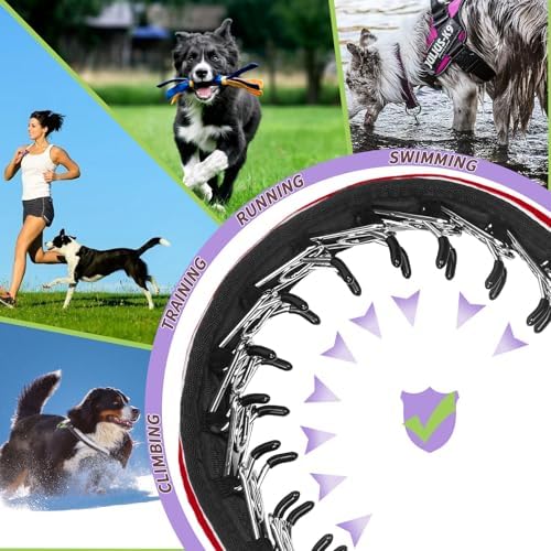 Martingale No Pull Dog Collar for Large Medium Dogs Training Walking, Heavy Duty Nylon Reflective Adjustable Anti Pull Slip Collar with Buckle S Red