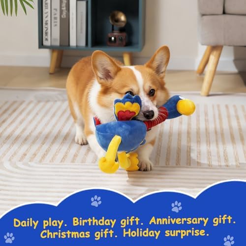 Hollypet Plush Dog Squeaky Toys Shaking and Sound-Making Dog Toy，Pelicans