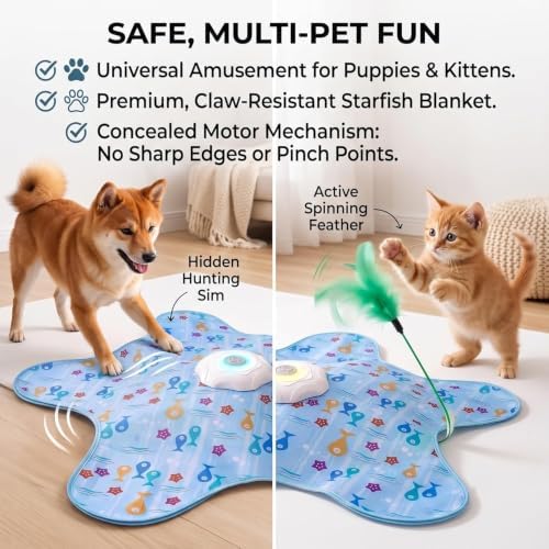 HuntingFun Dog Pro – Interactive Toy with 3-Mode (Pentagram Beige)