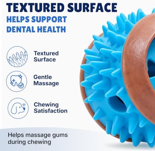 Dog Treat Ball, Treat Dispensing Puzzle Toys for Small & Medium Dogs, Blue
