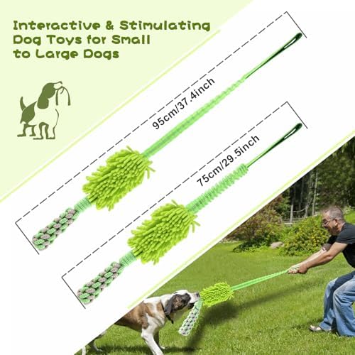 wodoca Dog Rope Toy Tug of War Dog Toy for Aggressive Chewers, Interactive Puppy Chew Toys Rope with Strong Squeak, Knots Cotton for Teeth Cleaning, Training Medium, Large Dogs