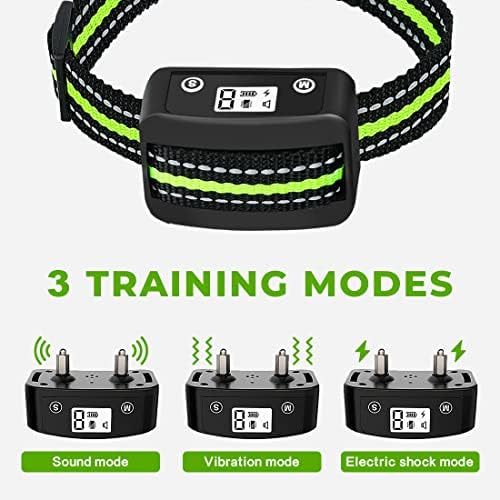 Dog Bark Collar, Rechargeable Anti Barking Collar with 8 Adjustable Sensitivity Levels, Beep, Vibrate & Static Modes, Dog Shock Collar for Small Medium Large Dogs