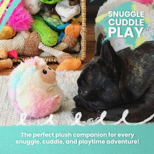 SNUG AROOZ Nacho Momma with a Repair Patch - Plush Dog Toy with Squeaker & Crinkle Sounds - Fun Entertaining Chew Toy for Dogs - Soft and Durable